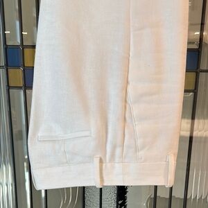 J. Crew White cropped lined linen Pants